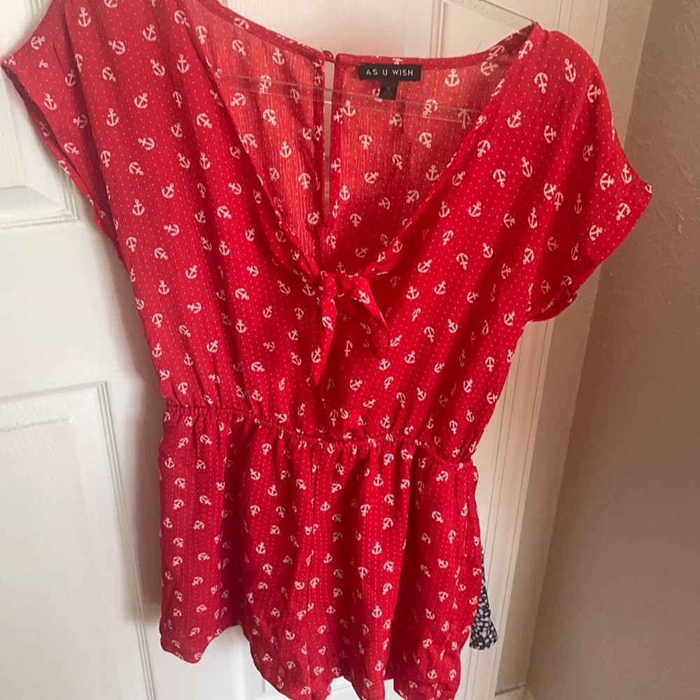 Red anchor romper